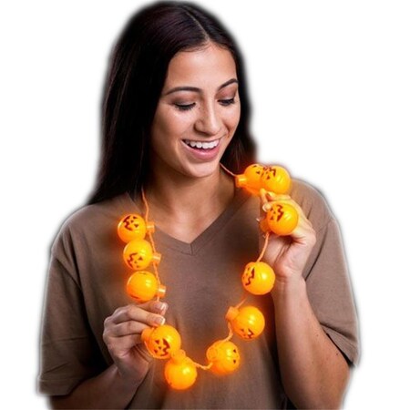 Endless Games Light Up Halloween Pumpkin Bulb Necklace EN3335769